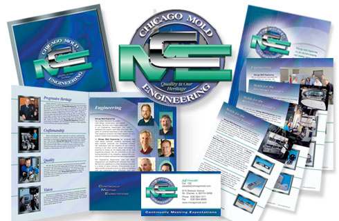 Chicago Mold Engineering - Logo | Folder | Flyers | Business Cards