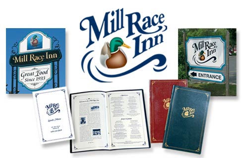 Mill Race Inn - Logo Design | Gold Leaf Sign | Menus